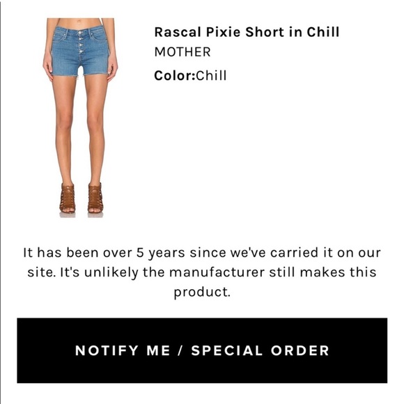 MOTHER Pants - ISO {MOTHER} Pixie Shorts in Color “CHILL”